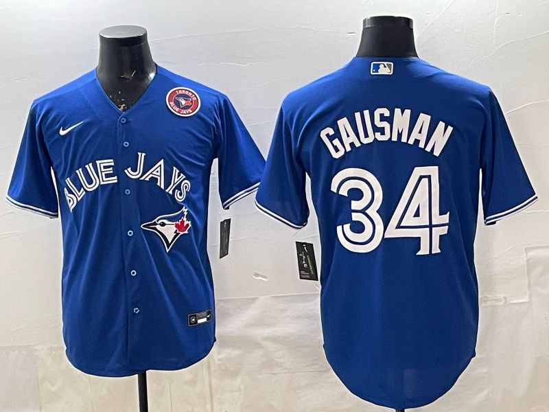 Men 2025 Toronto Blue Jays #34 Gausman blue Game Nike MLB Jersey style 01->toronto blue jays->MLB Jersey